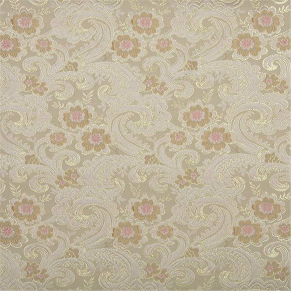 Fine-Line 54 in. Wide Gold- Pink And White- Paisley Floral Brocade Upholstery Fabric FI2944036